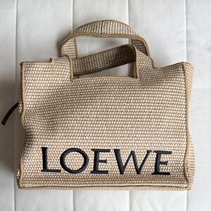 Brown plastic structured beach bag